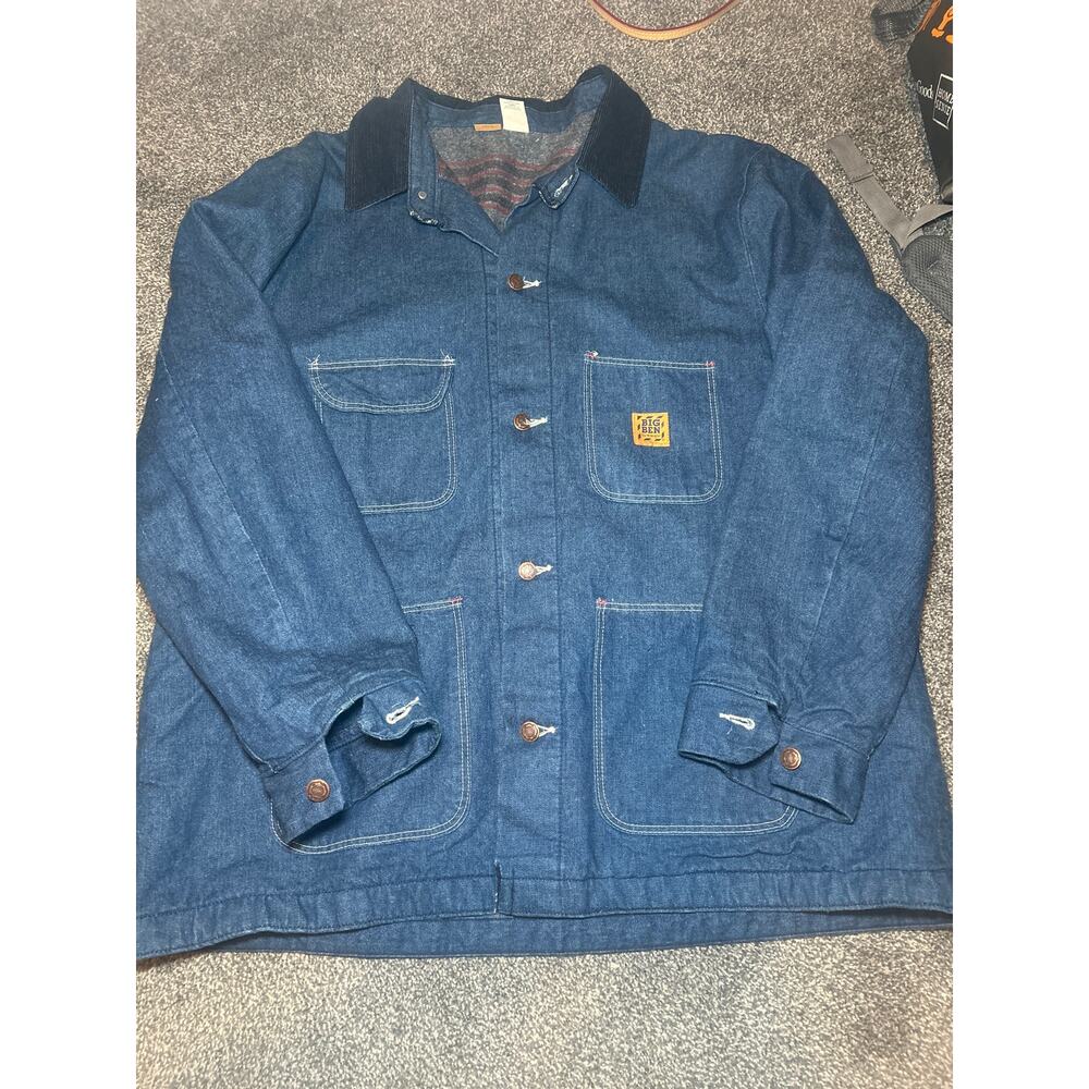 Vintage 90s Big Ben Denim Barn Chore Coat Blanket Lined Utility Jacket Mens 48